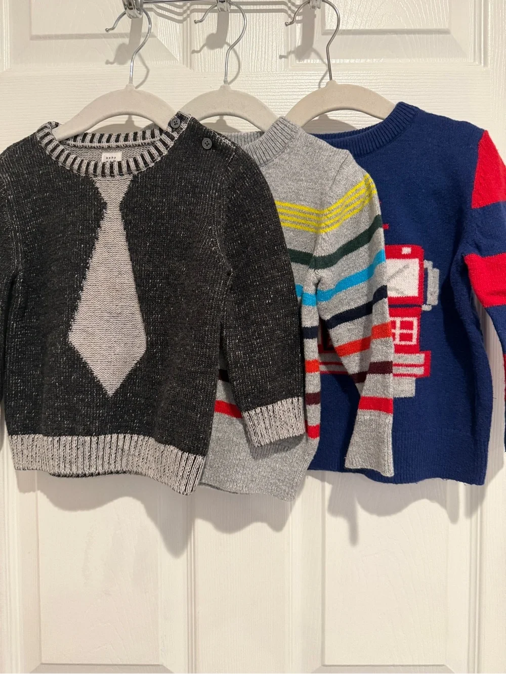 Baby Gap Boys 2T Sweater Bundle 3pc Firetruck Striped Knit Pullover